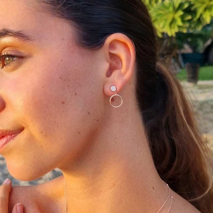 Rosé vergulde dames oorbellen