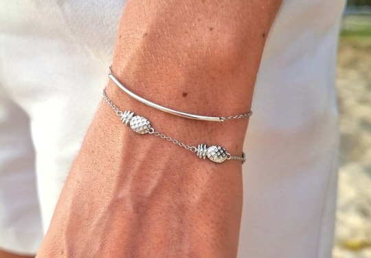 Stalen goldplated fantasiearmband met geboortesteen April voor dames | -NL