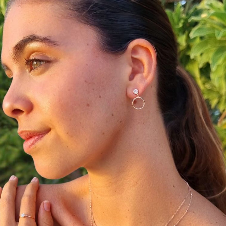 Oorbellen collectie verguld zilver rosé