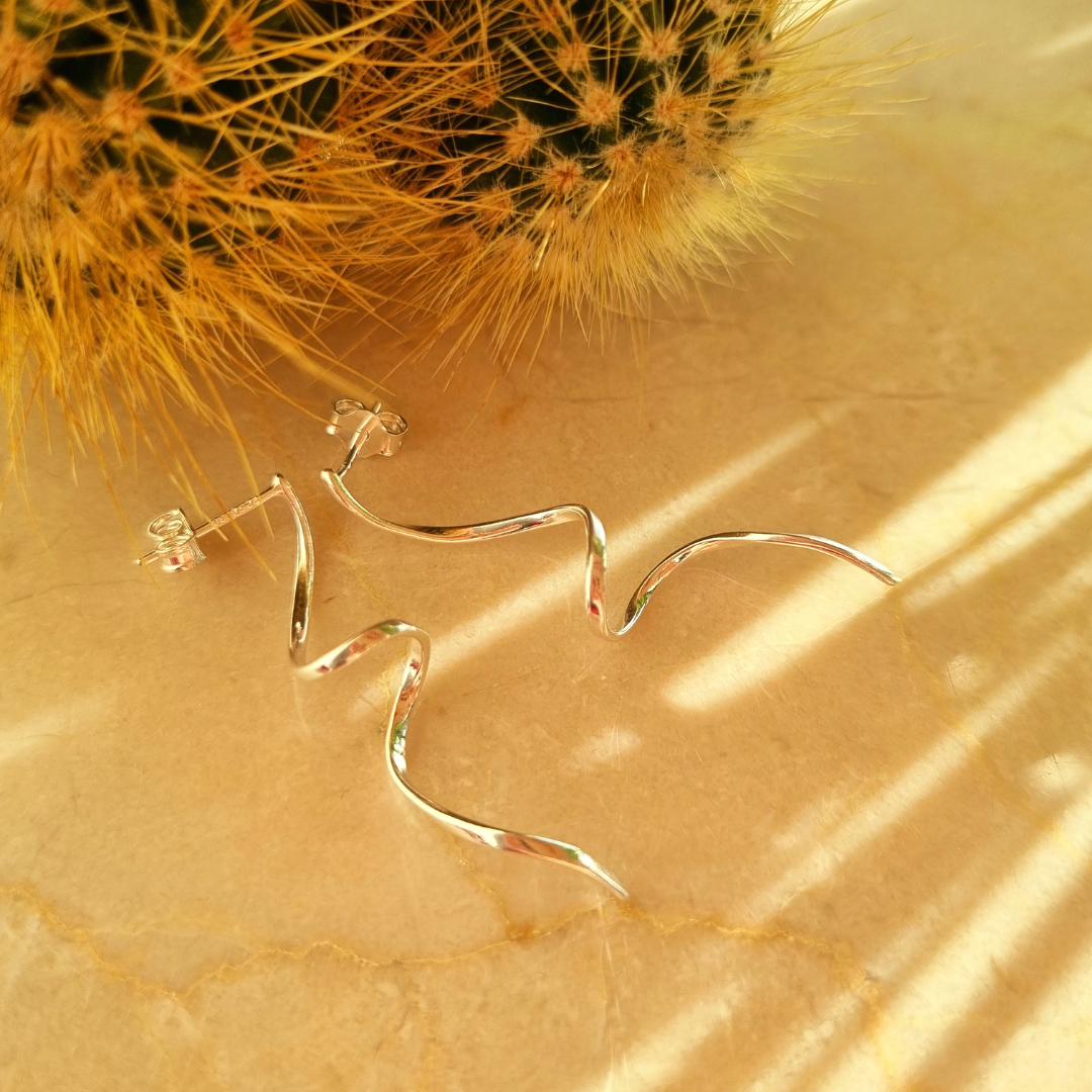 Rocadepina - Ania Twirl earrings - 925 sterling silver, oorbellen spiraal zilver, spiral