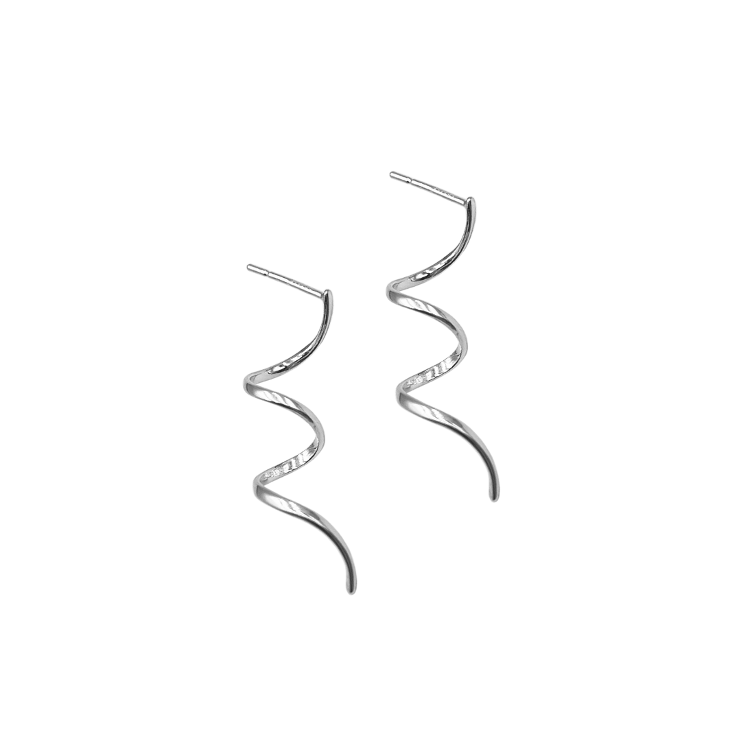 Rocadepina - Ania Twirl earrings - 925 sterling silver, oorbellen spiraal zilver, spiral