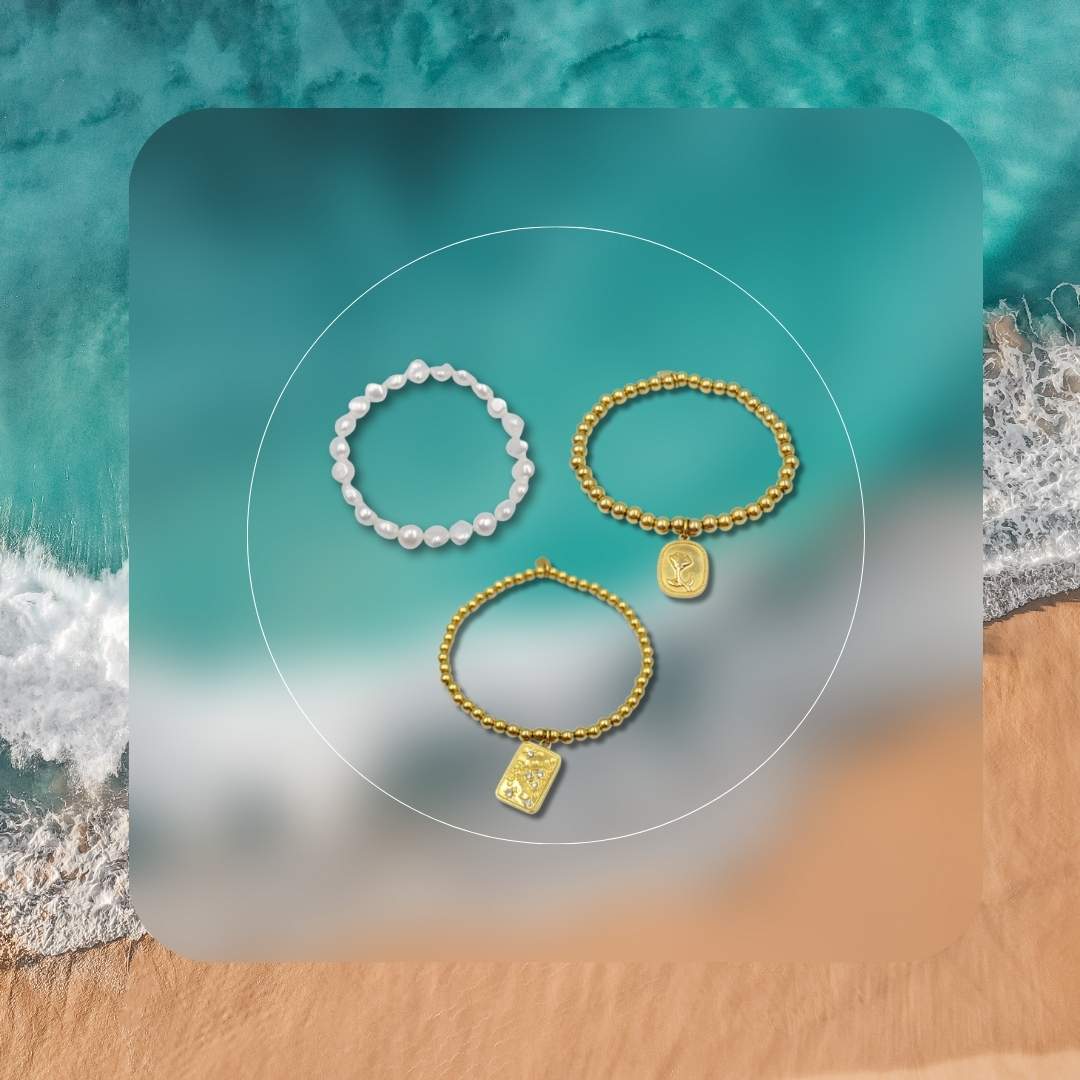 Armbanden set vrouw - bolletjesarmband en parelarmband kopen