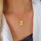 Aurora gouden ketting met hanger dames, verguld zilver met zirkonia