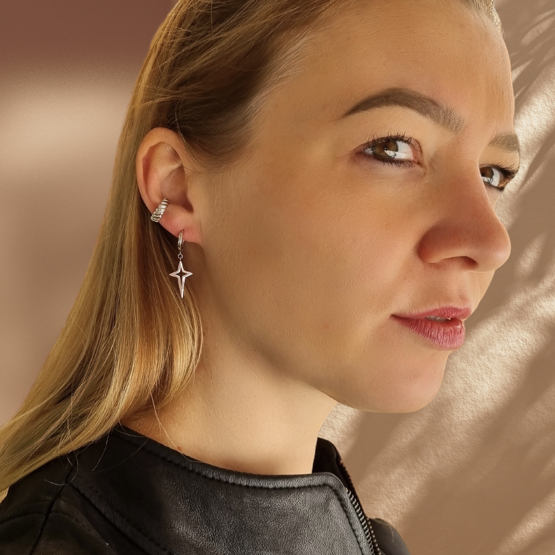 Roca de Piña - rocadepina - Cleo earcuff _rhodium plated 925 sterling silver, oorcuff, trendy, sieraden, oorring, gift idea, fashion item