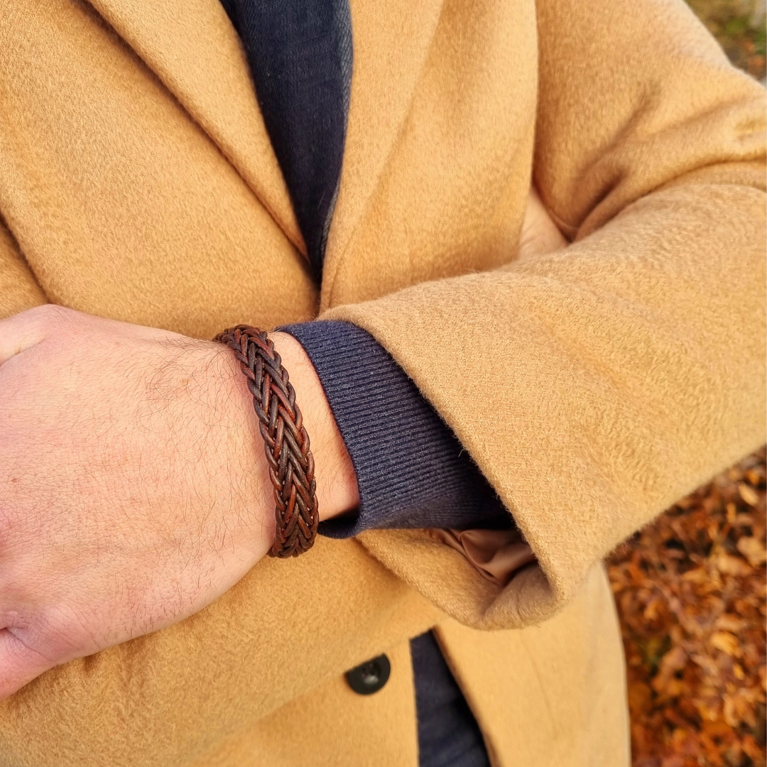 Coco Buff Bracelet, genuine leather, stainless steel clasp