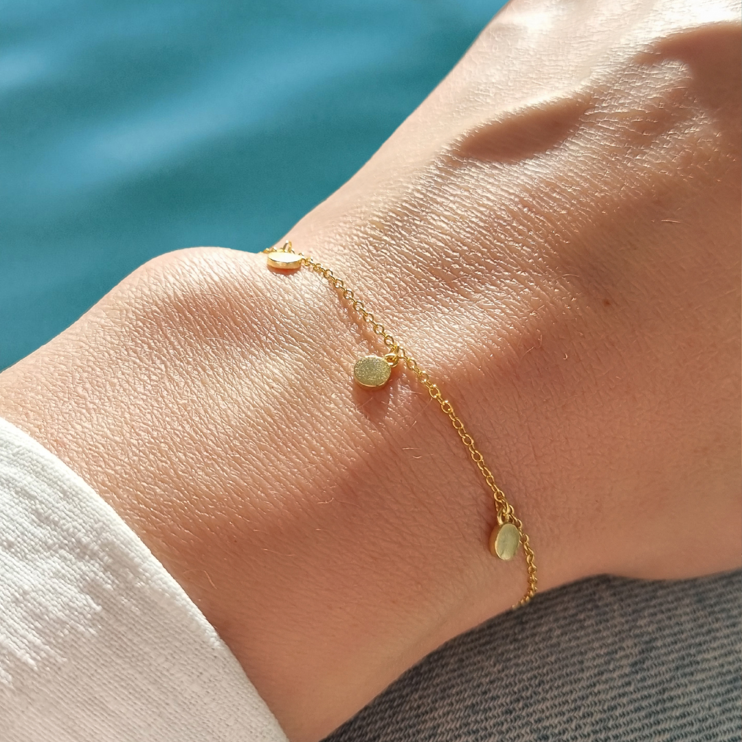 Roca de Piña - Coin bracelet goldplated silver - muntjes armband verguld zilver