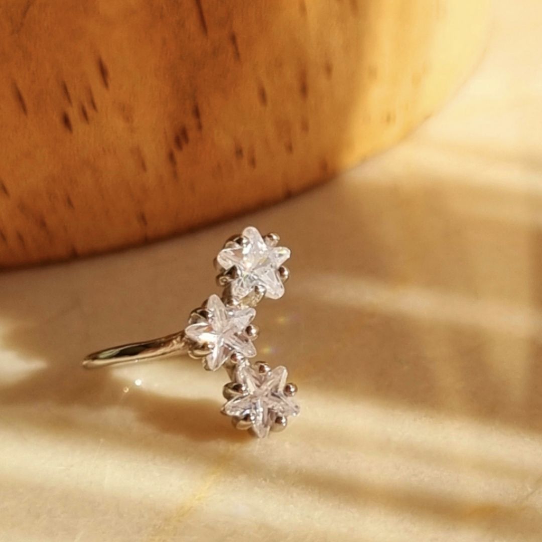 Ear cuff Zilver met steentjes Marina Star