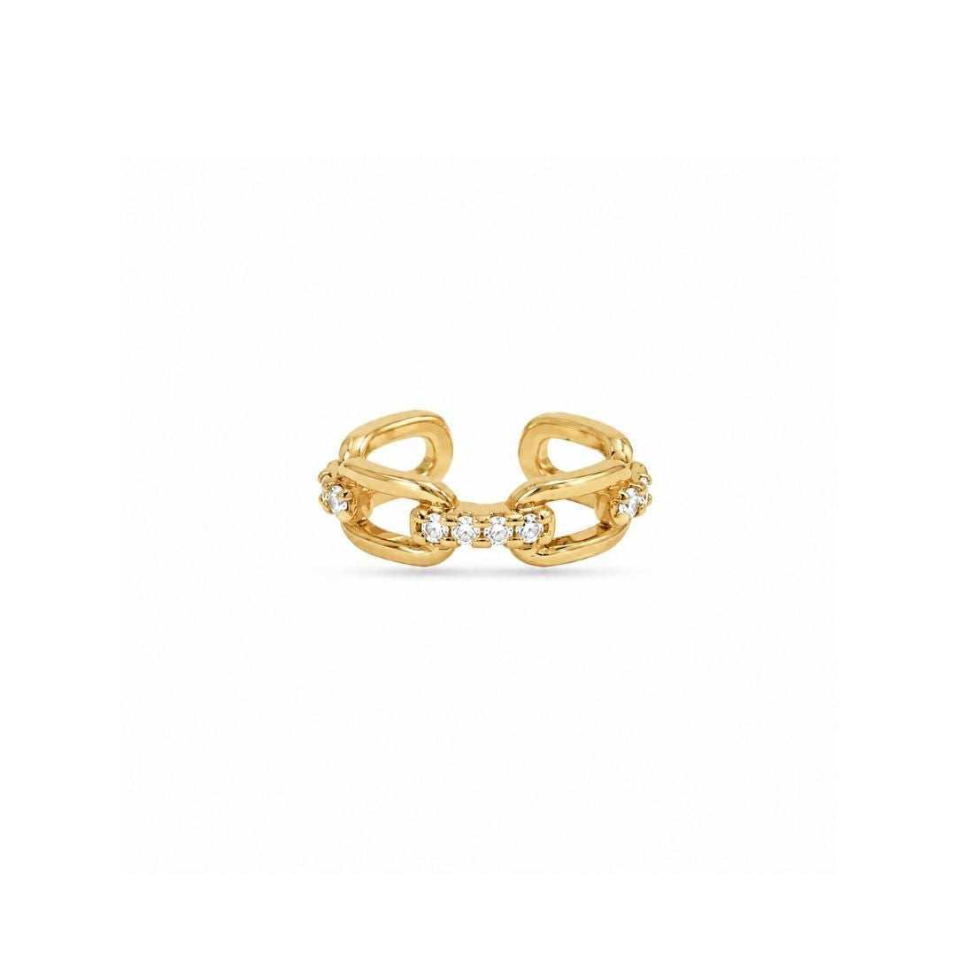 Earcuff goud met steentjes zirkonia