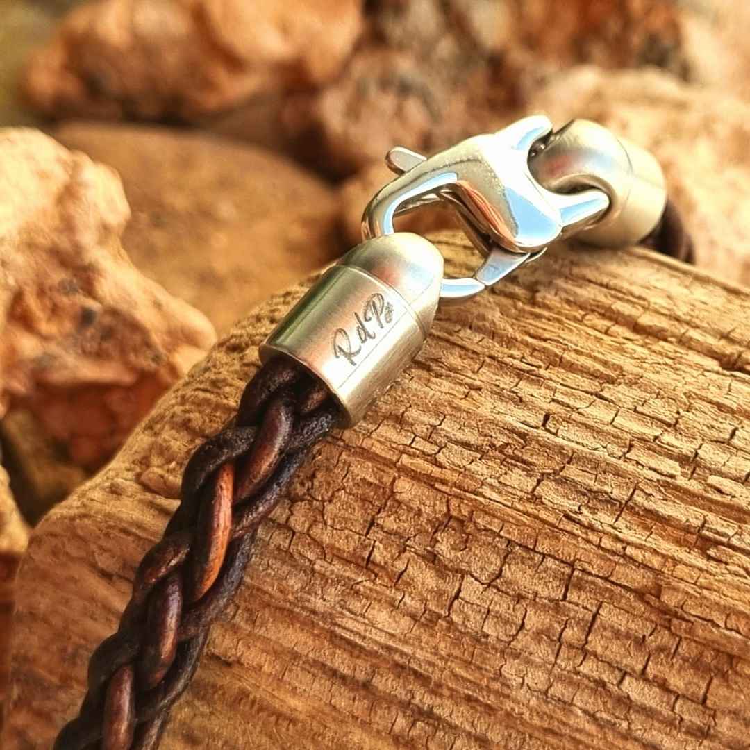 Gevlochten leren armband dames kopen - Coco Marron - Bruin