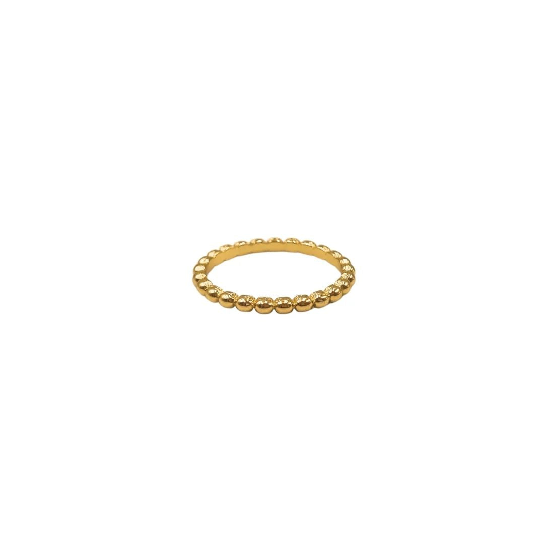 Goldfilled bolletjes ring - goudkleurige ring dames met balletjes