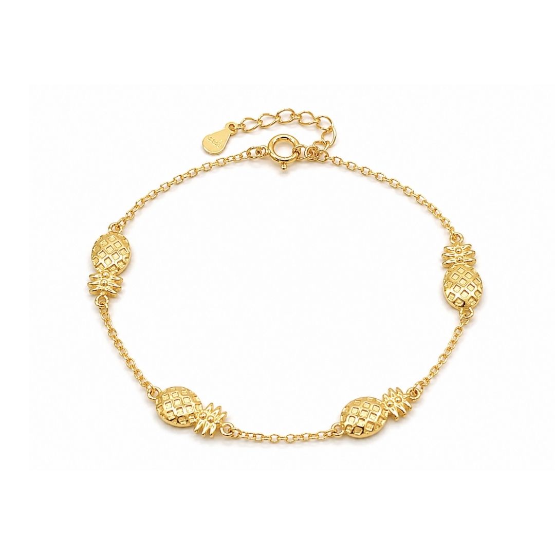 Gouden Ananas Armband Verguld Zilver