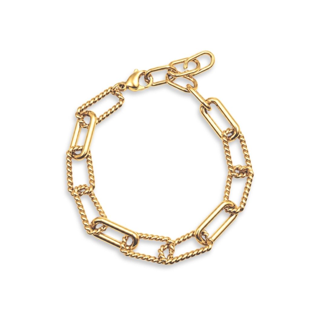Gouden dames schakelarmband kopen bij webshop Roca de Piña