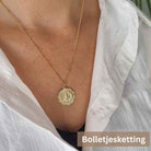 Gouden bolletjes ketting dames met hanger met Maria Miraculeuze medaille