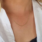 Gouden figaro ketting goldfilled - dames