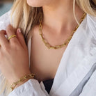 Gouden ketting en armband set Chloe- staal- waterproof- dames