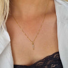 Gouden ketting met hanger en steentjes Stellar van goldfilled brass