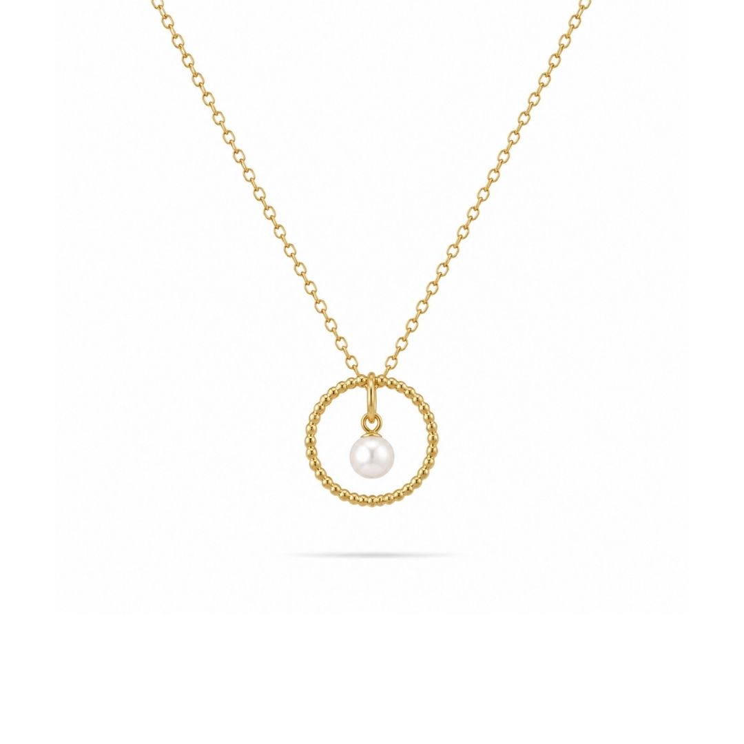 Gouden ketting met parel hanger