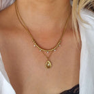 Gouden ketting met steentje Nola - Waterproof staal dames