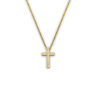 Gouden kruisje ketting met zirkonia steentjes van goldfilled brass