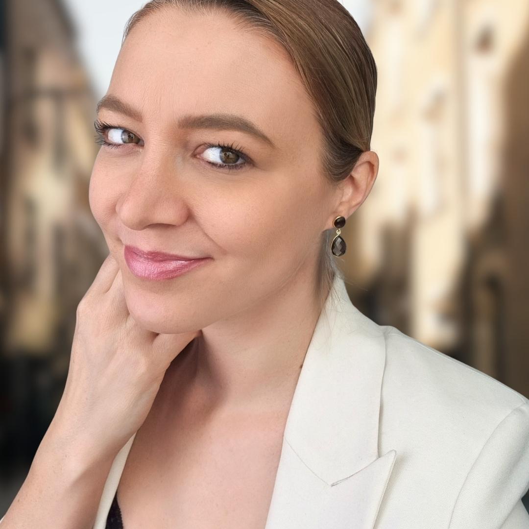 Gouden oorbellen rookkwarts smoky quartz model