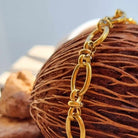 Ronde schakelketting goud dames Camila - staal