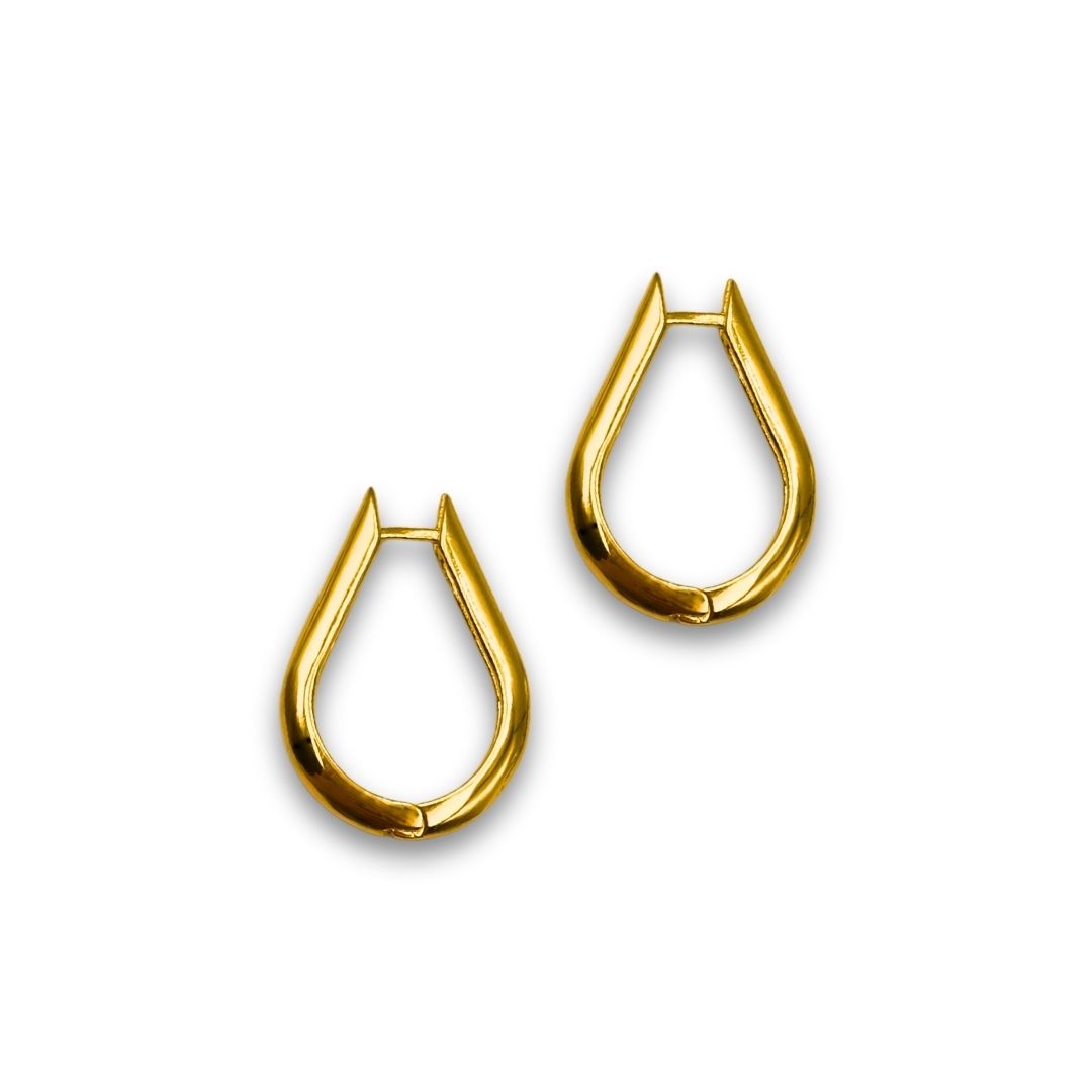Hoops oorbellen druppel goldfilled Vanessa- Goud Kleur - Dames - kliksluiting- hoop - oorringen - creolen