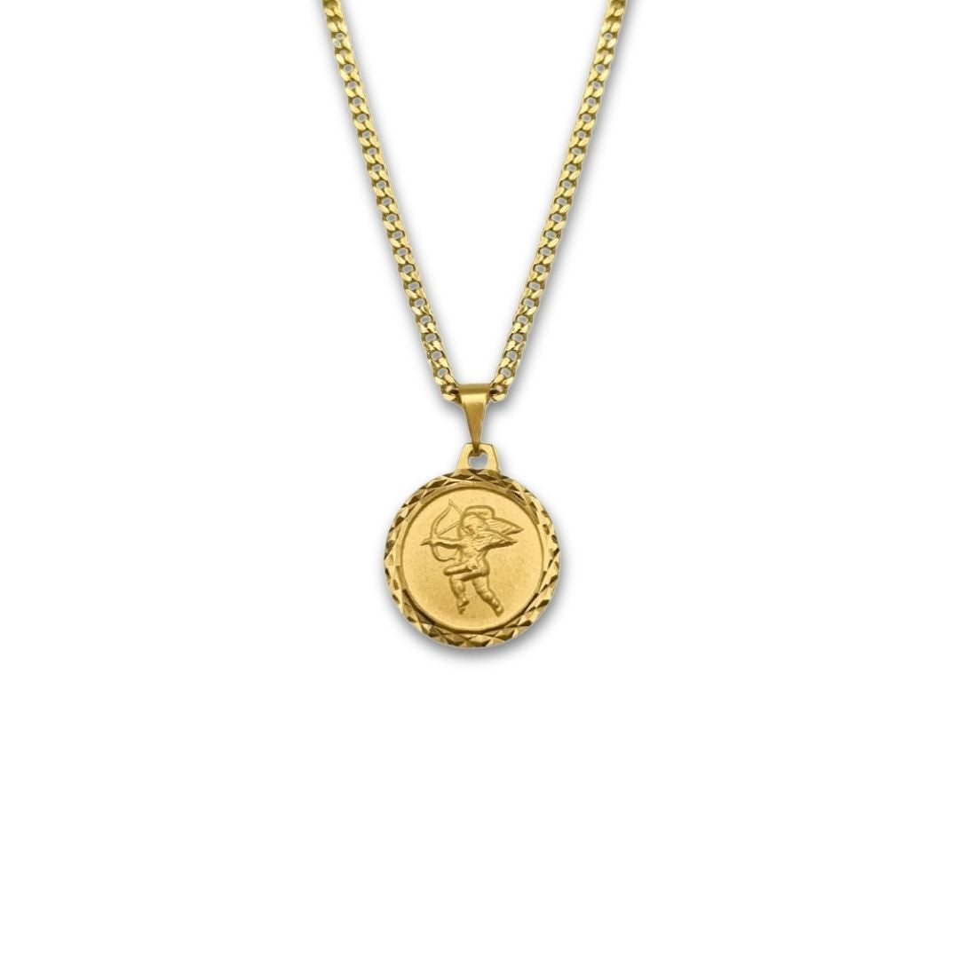 Schakelketting met hanger cupido - goldfilled - dames
