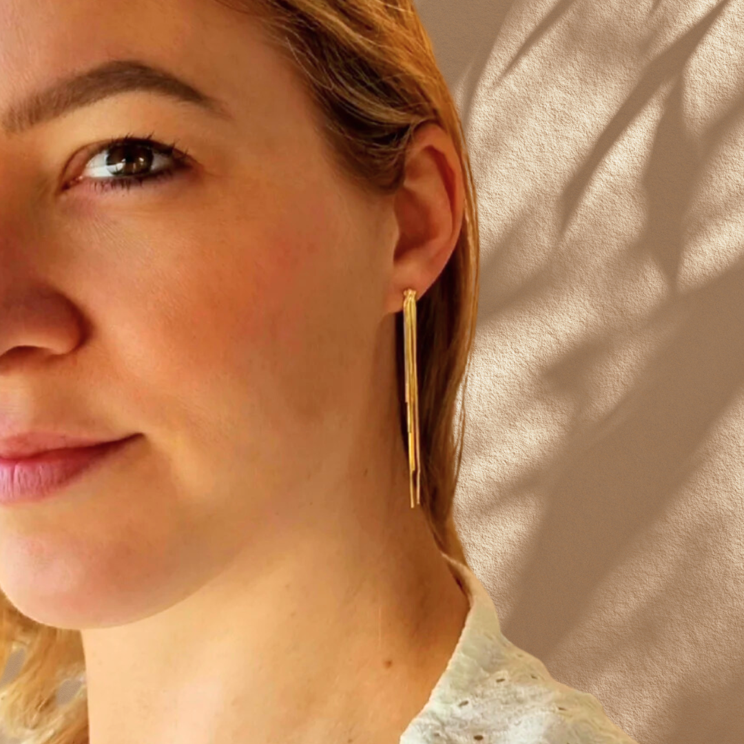 Roca de Piña- Lux earings - goldplated 925 sterling silver - festive