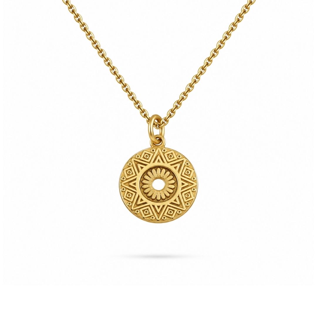 Muntjesketting goud hanger