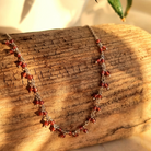 Isadora necklace, burgundy - rhodium plated 925 sterling silver- mozambique garnet stones- gemstones