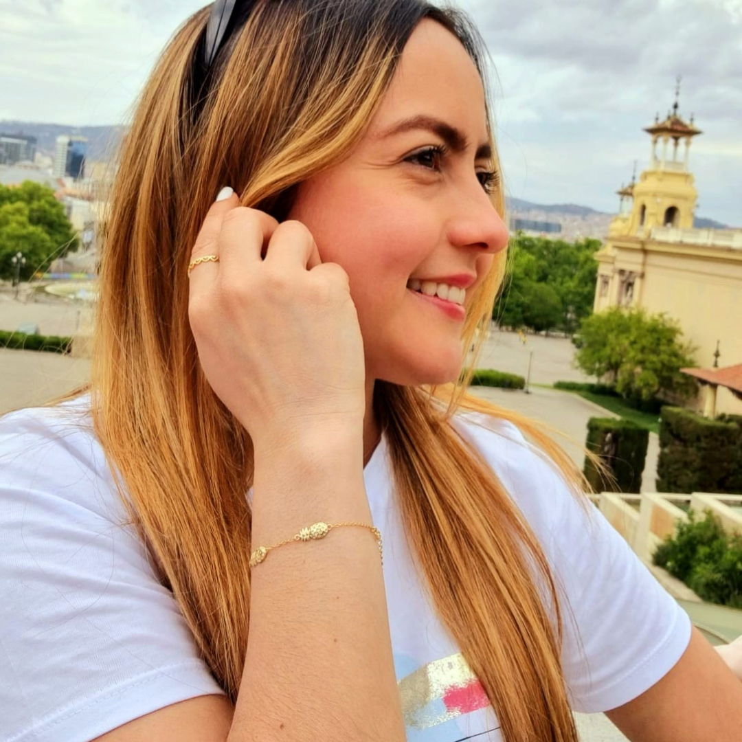 Roca de Piña - Pineapple bracelet with extension chain - goldplated 925 sterling silver