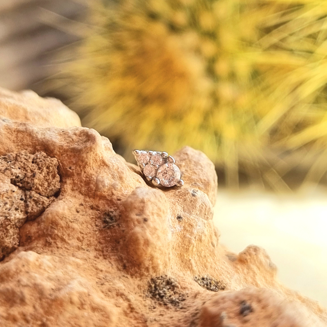 Roca de Piña - Cielo earstud - zirconia rhodium plated 925 sterling silver - star shine earring