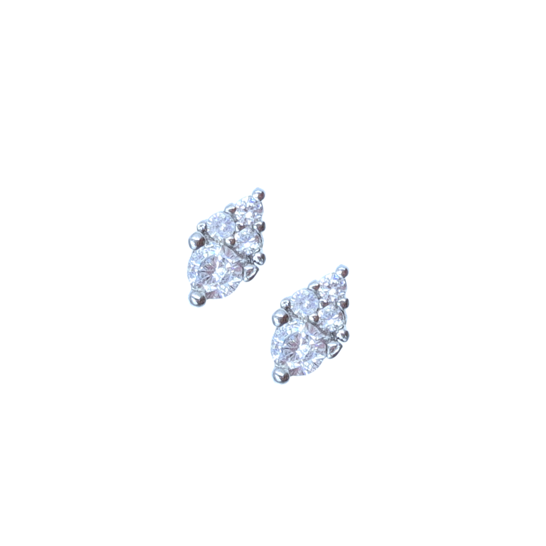 Roca de Piña - Cielo earstud - zirconia rhodium plated 925 sterling silver - star shine earring