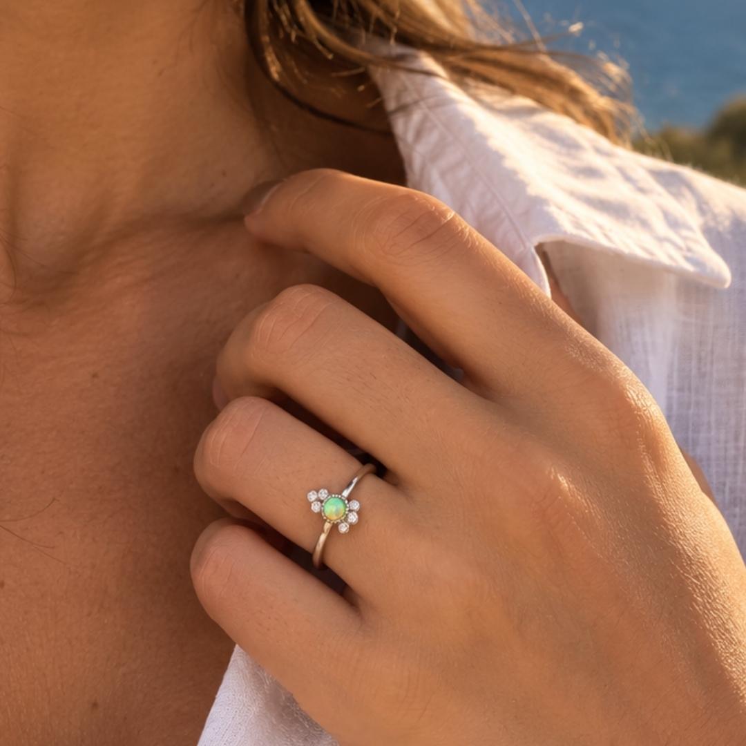 Opaal ring zilver kopen online Roca de Piña