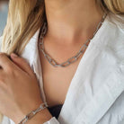 Rechthoek schakelarmband dames chloe -staal- waterbestendig