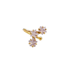 Roca de Piña- Marina star earcuff, 18k gold plated 925 sterling silver, white zirconia, oorcuff, zilver, wit zirkoon, cadeau trendy sieraden