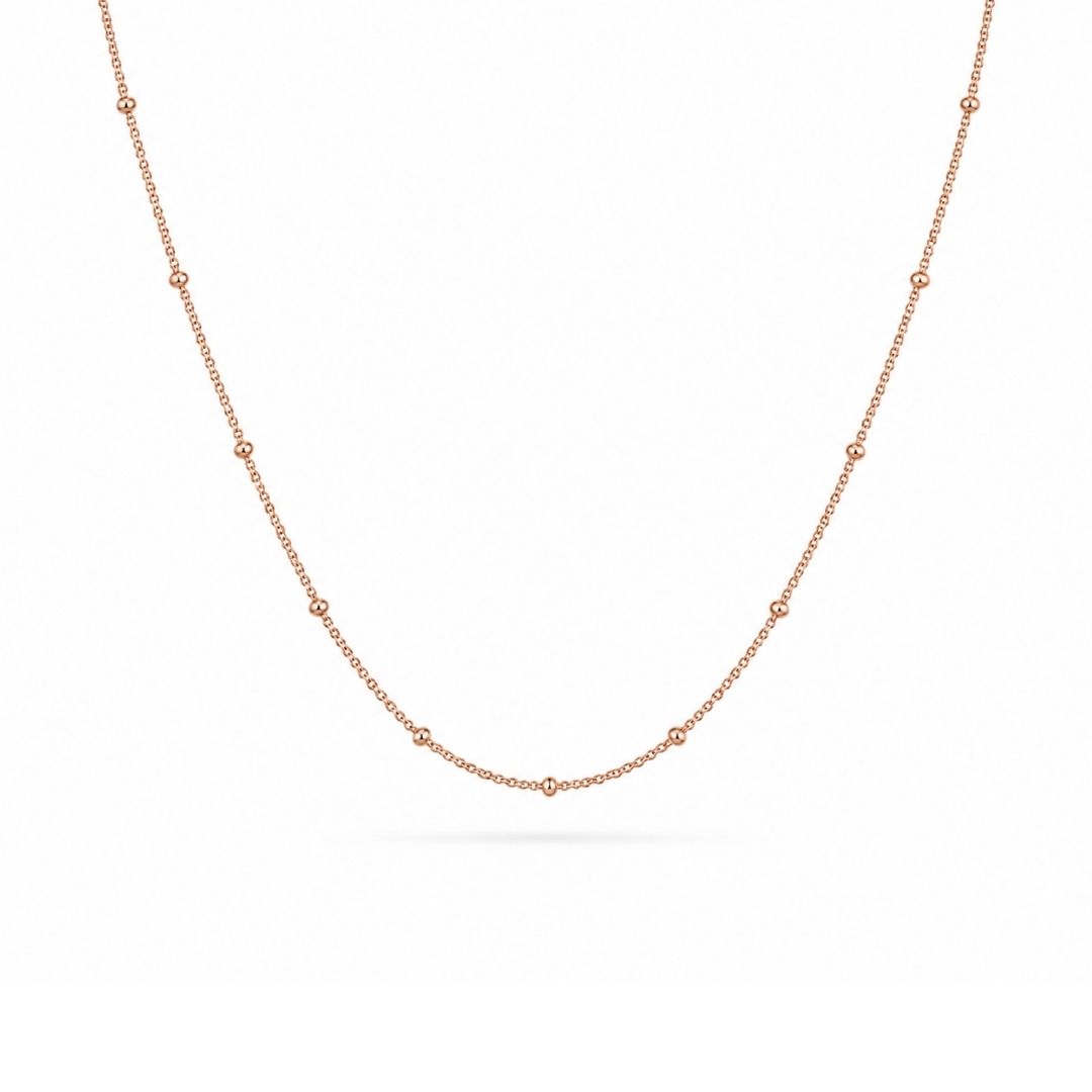 Rosé gouden bolletjesketting
