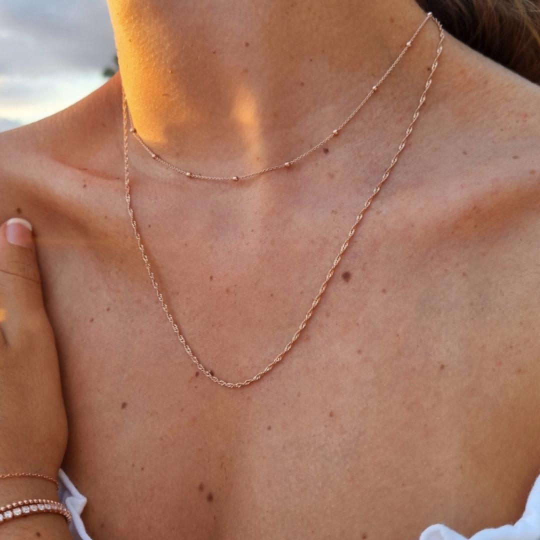 Rosé gouden ketting zonder hanger