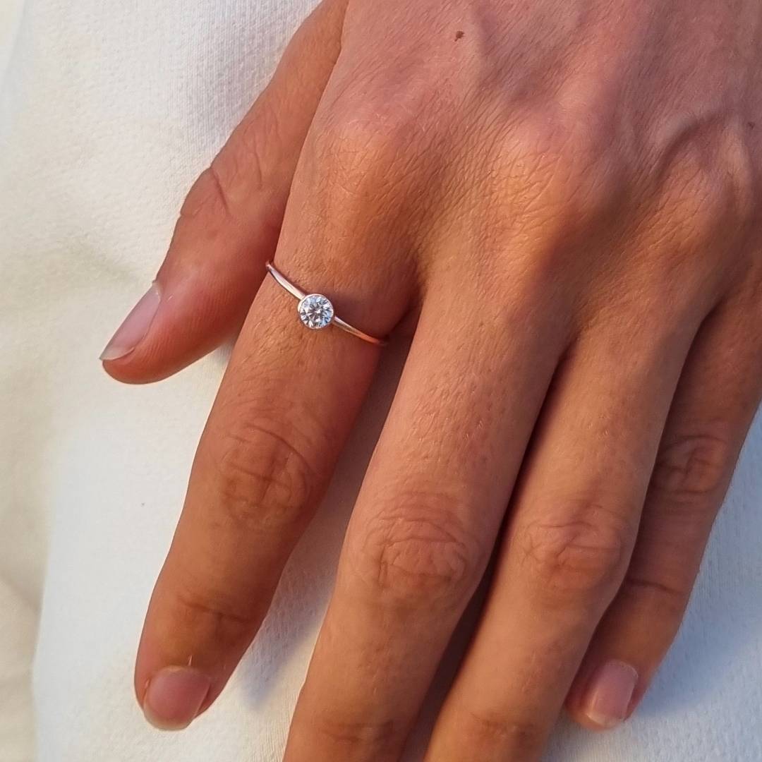 Rosé goud ring met steen