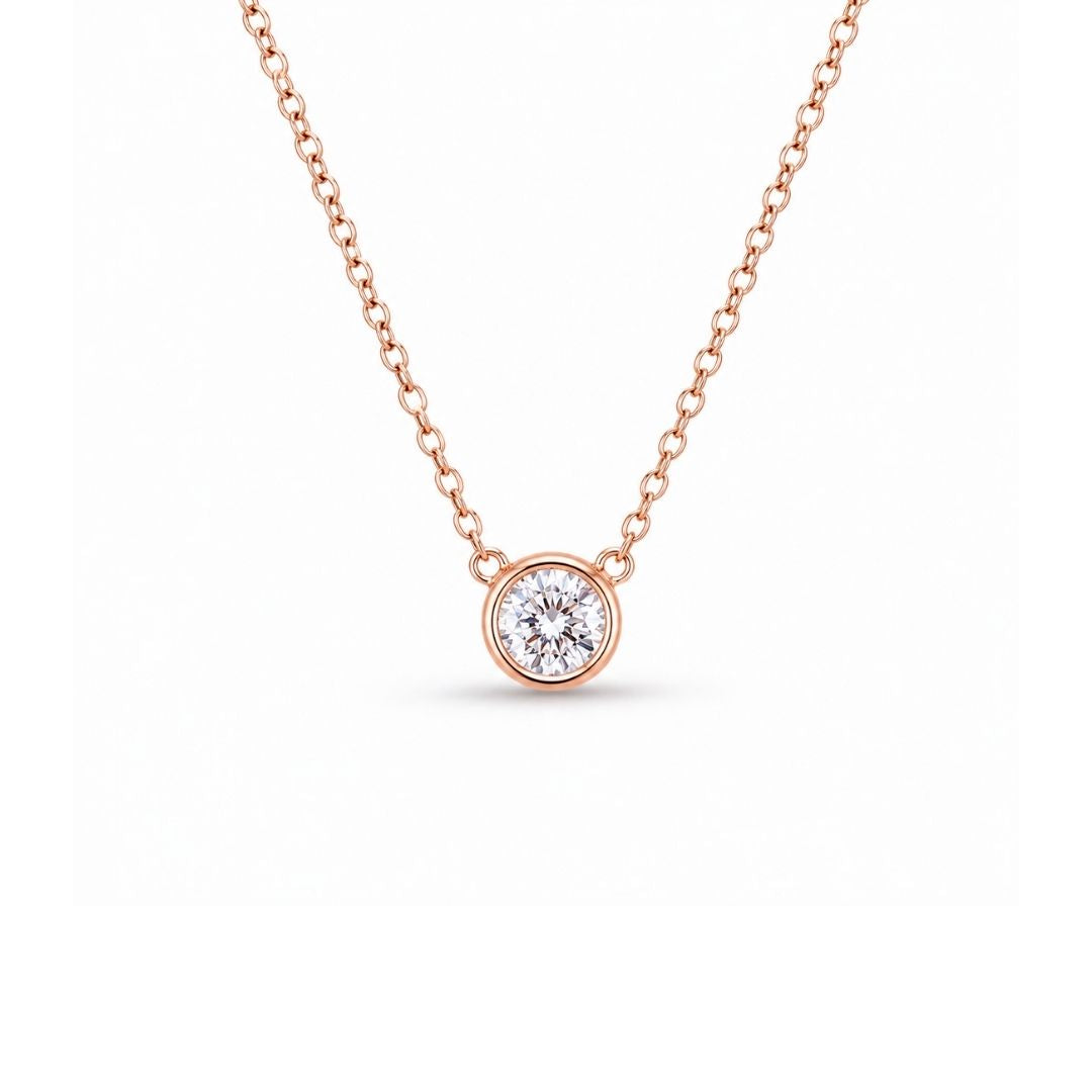 Rosé gouden ketting met steen zirkonia Ana