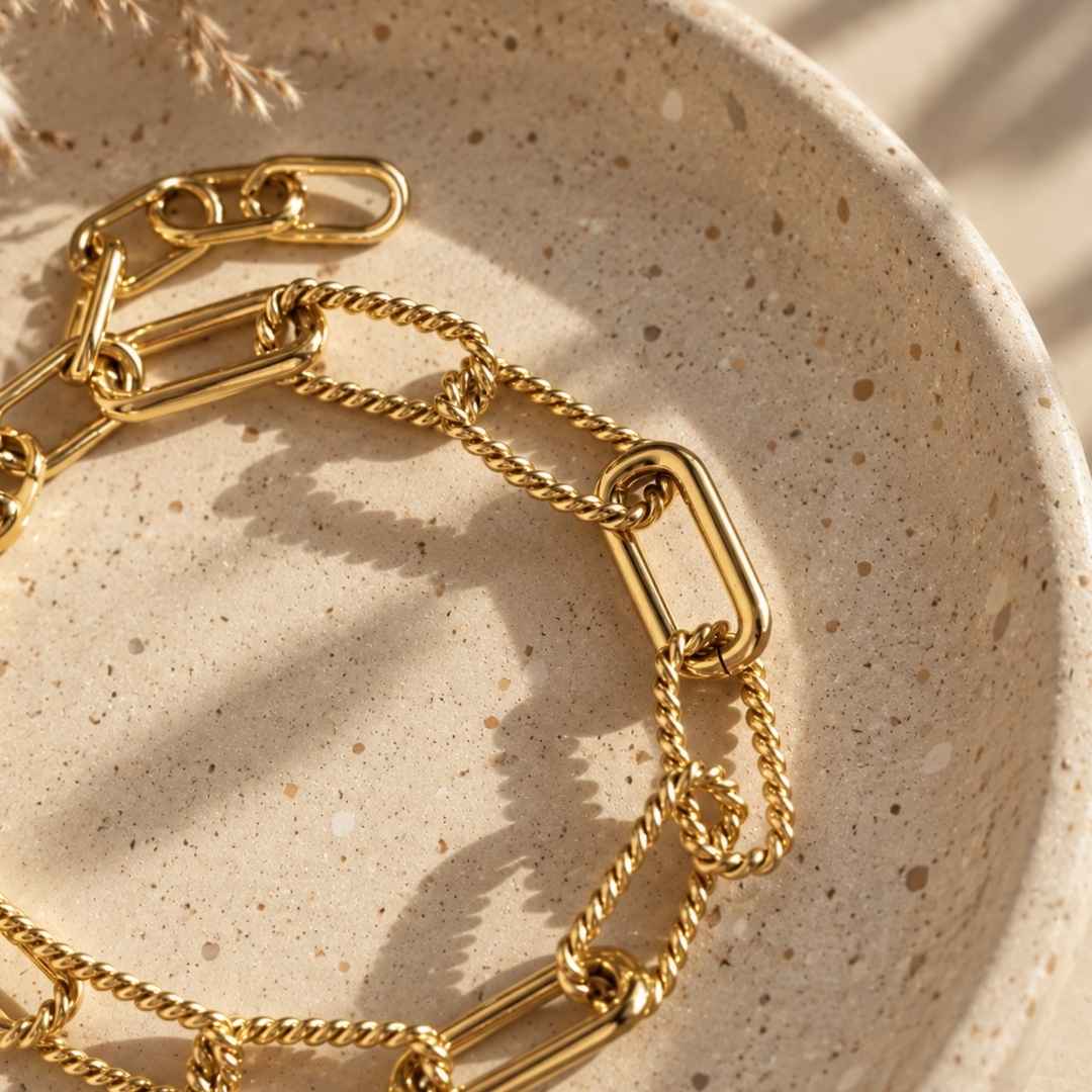 Schakelarmband goud waterproof