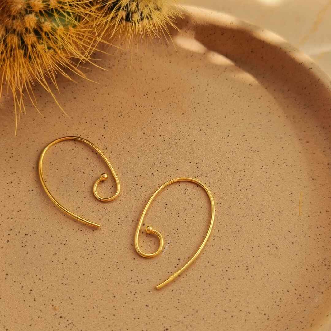 Vergulde zilveren oorringen spiraal
