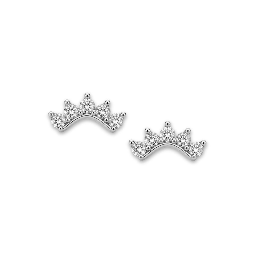 Zilver oorknopjes met steentjes dames