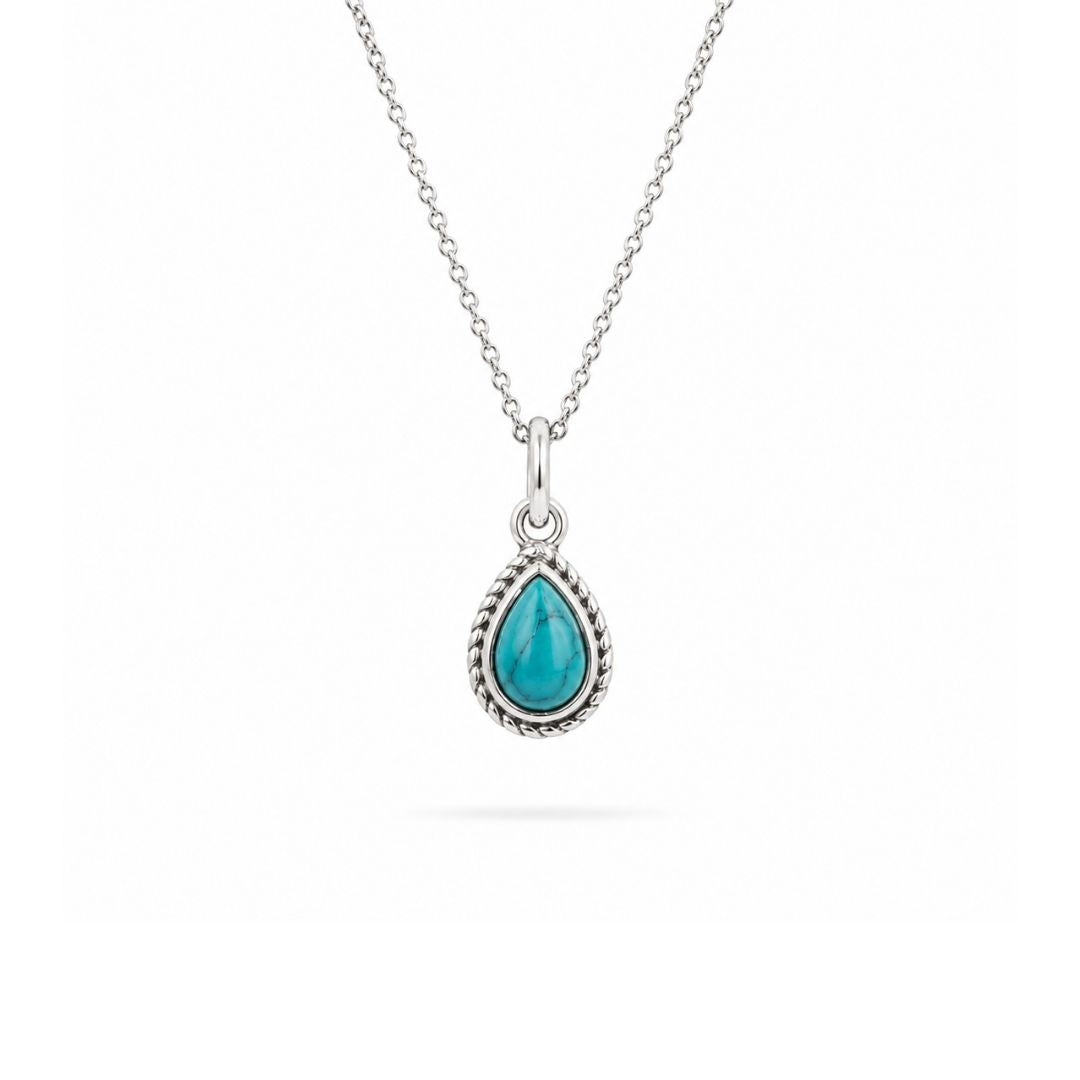 Zilveren Ketting met turquoise steen