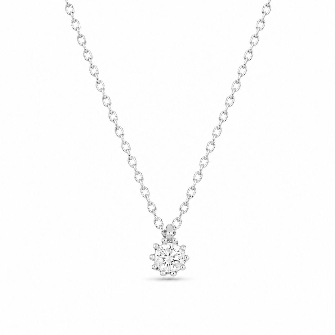 Zilveren ketting met steentje hanger