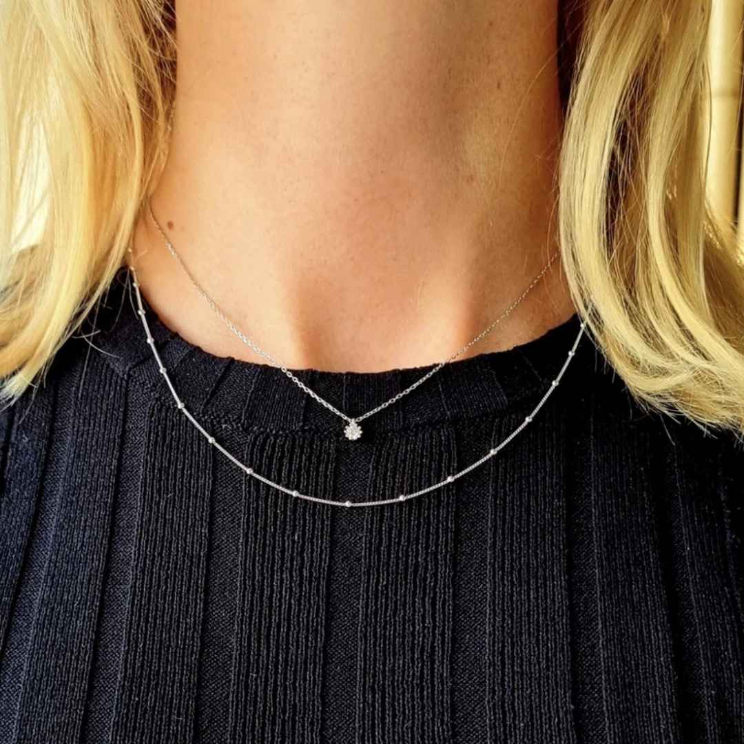 Zilveren ketting met bolletjes - 925 sterling zilver