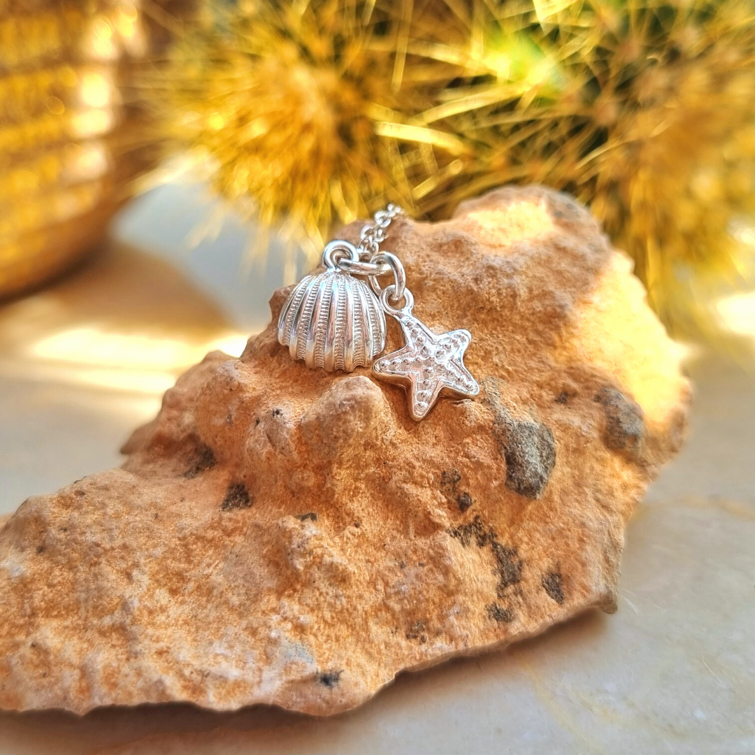 Zilveren Ketting Met Hanger - Schelp zeester- Concha Marina - Dames