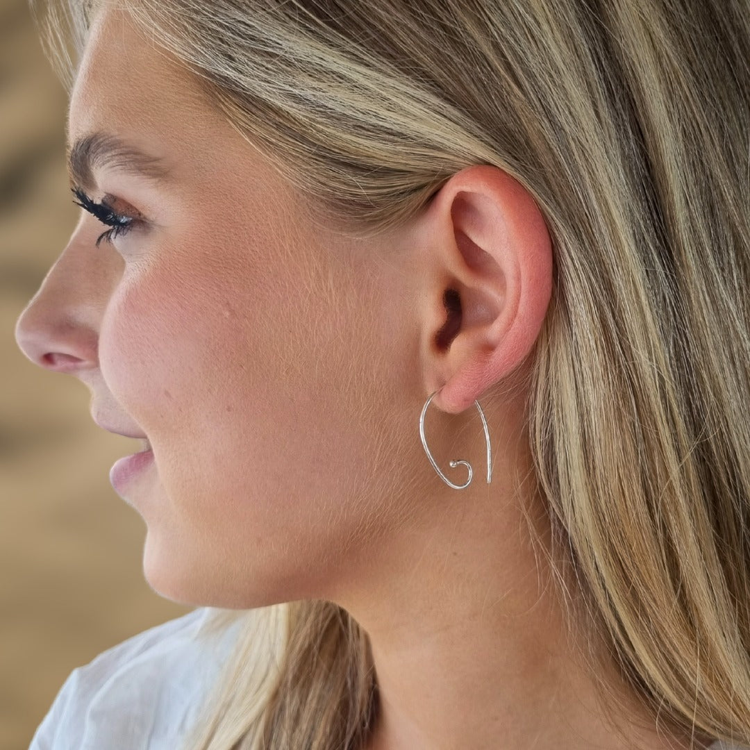 Zilveren oorbellen spiraal 925 sterling zilver model