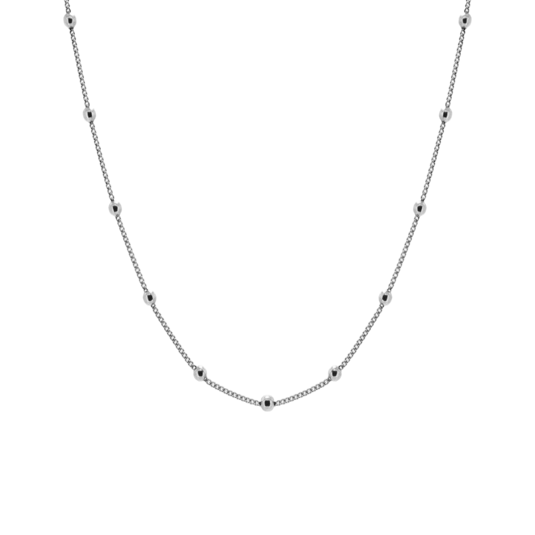 Zilveren bolletjesketting van 925 sterling zilver vrouw