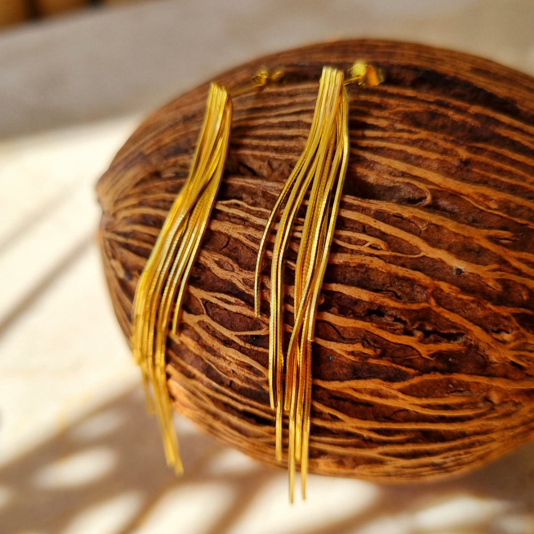 Roca de Piña- Lux earings - goldplated 925 sterling silver - festive